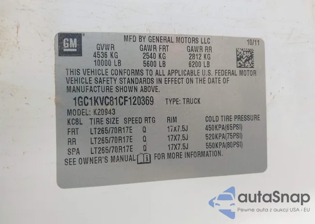 1GC1KVC81CF120369: 40190817