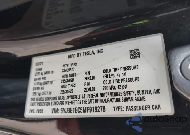 5YJ3E1EC5MF919278: 40194677