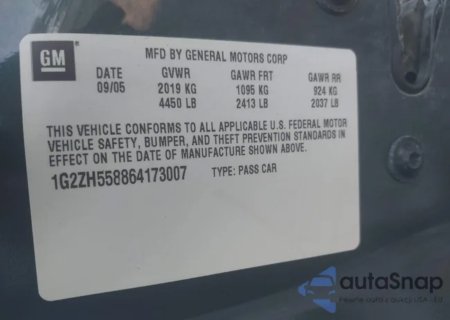 1G2ZH558864173007: 40193900