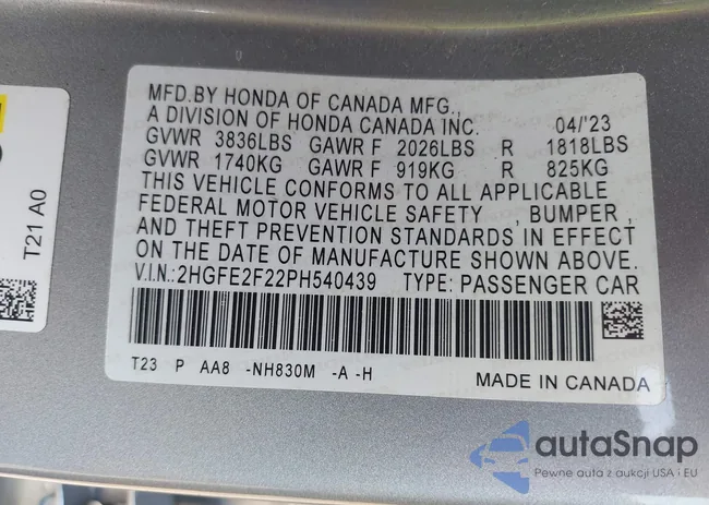 2HGFE2F22PH540439: 40195261