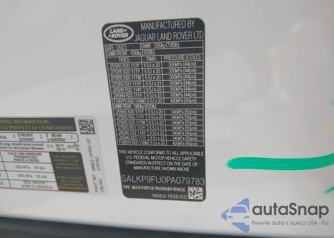 SALKP9FU0PA079783: 40196788