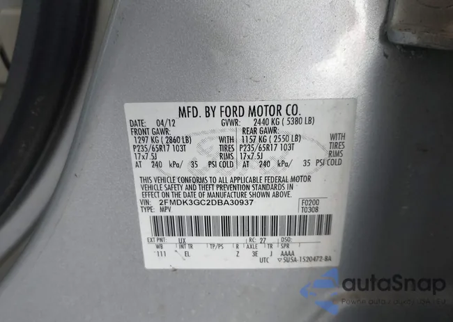 2FMDK3GC2DBA30937: 40199208