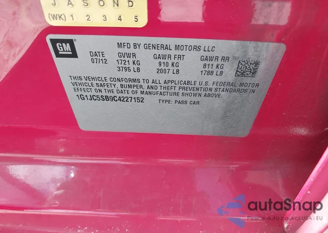 1G1JC5SB9C4227152: 40201877