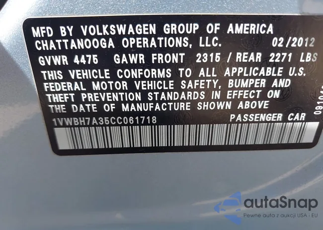 1VWBH7A35CC061718: 40203613