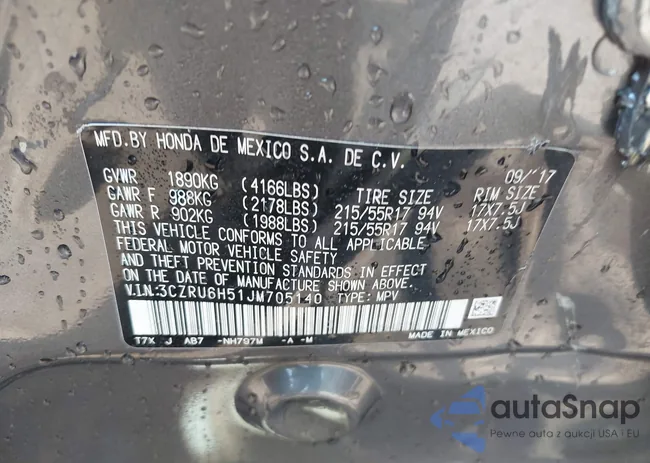 3CZRU6H51JM705140: 40203000