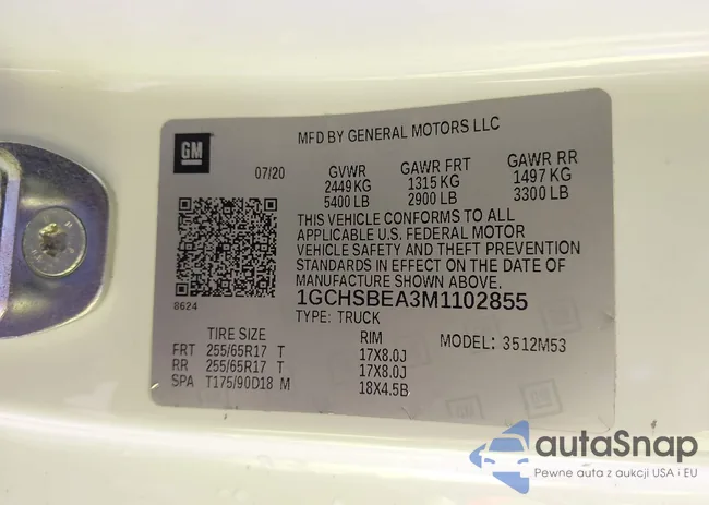 1GCHSBEA3M1102855: 40204341