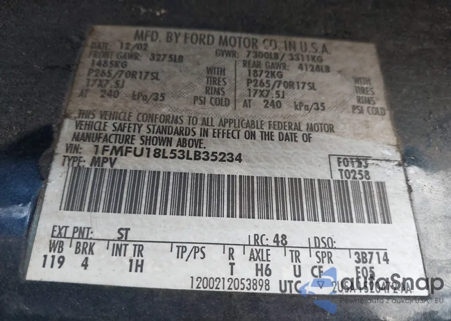 1FMFU18L53LB35234: 40204272