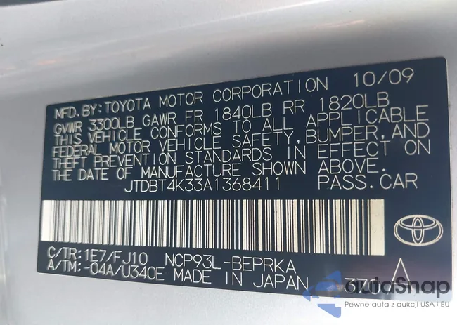 JTDBT4K33A1368411: 40205853