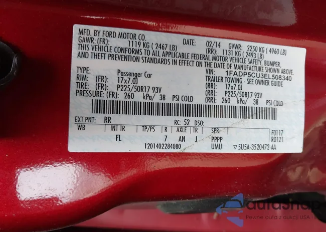 1FADP5CU3EL508340: 40206049