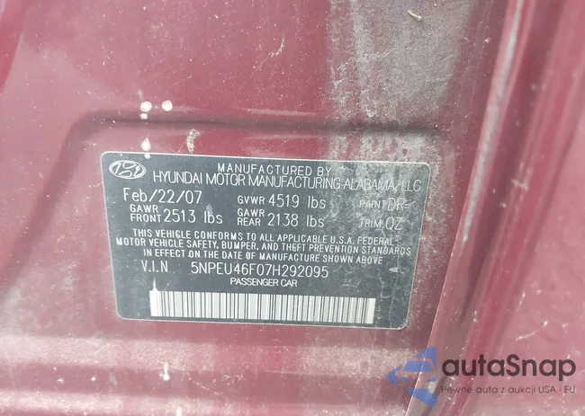 5NPEU46F07H292095: 40207580