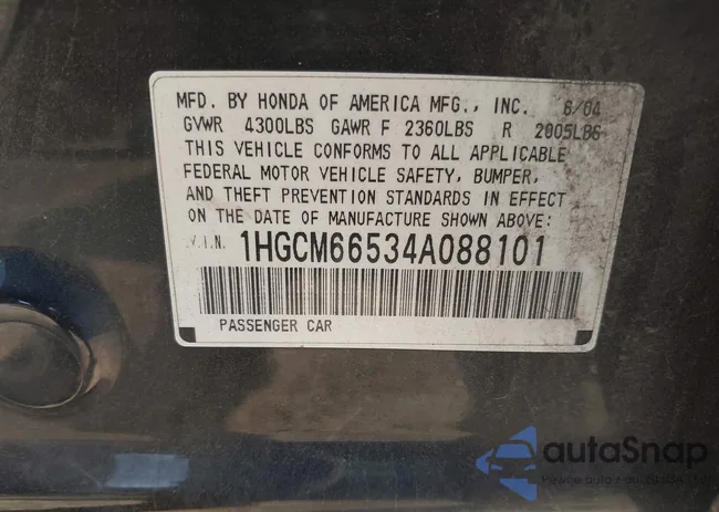 1HGCM66534A088101: 40208804