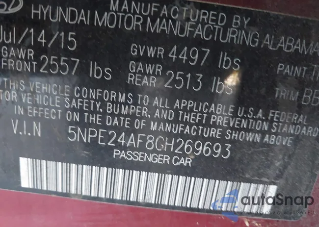 5NPE24AF8GH269693: 40209194