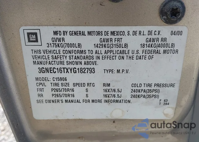 3GNEC16TXYG182793: 40213967