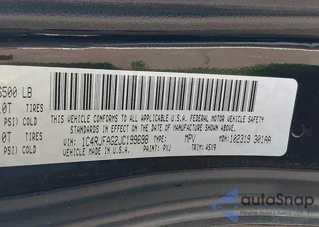 1C4RJFAG2JC199698: 40218500