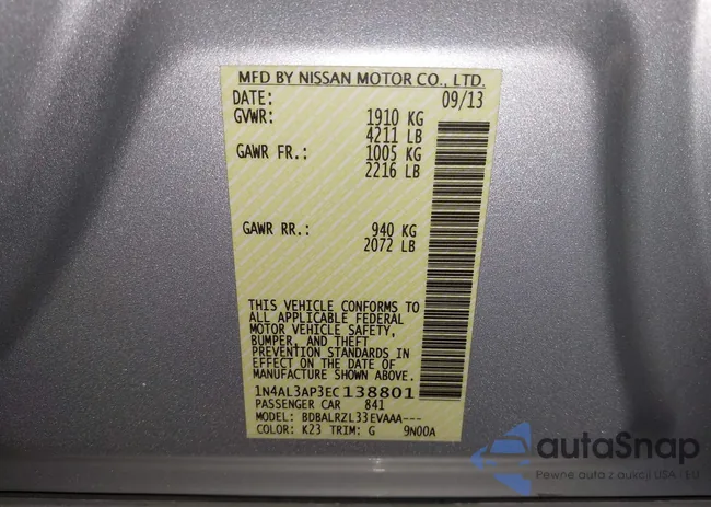 1N4AL3AP3EC138801: 40219501