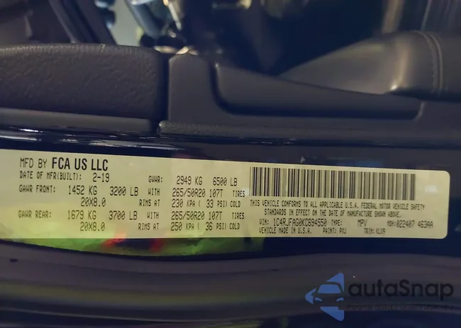 1C4RJFAG0KC694550: 40220066