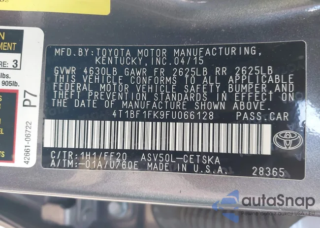 4T1BF1FK9FU066128: 40221353