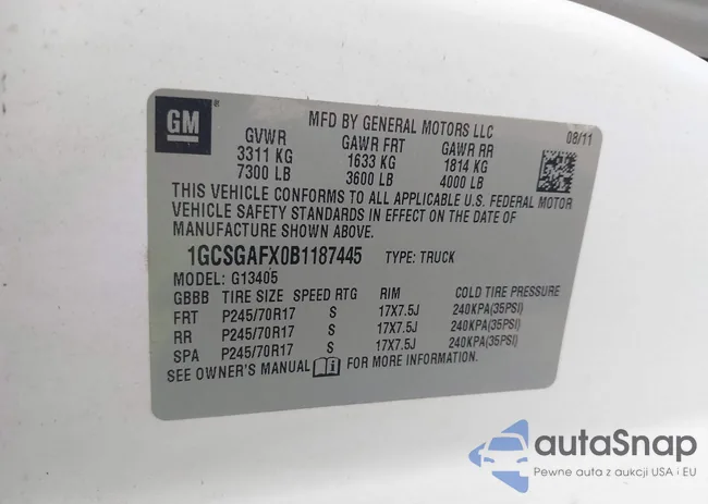 1GCSGAFX0B1187445: 40221563