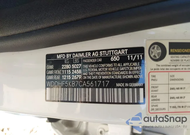 WDDHF5KB7CA561717: 40221955