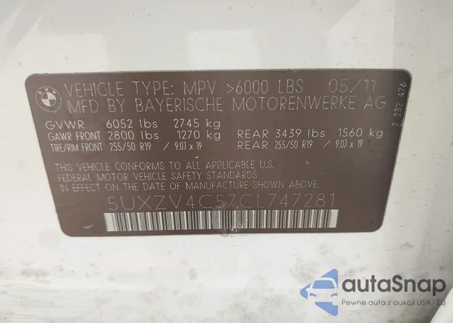 5UXZV4C57CL747281: 40223341