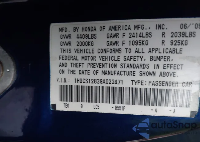 1HGCS12839A022471: 40223513