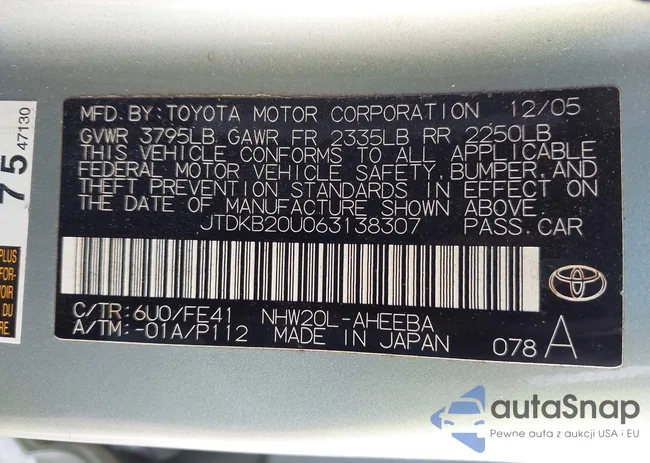 JTDKB20U063138307: 40225266