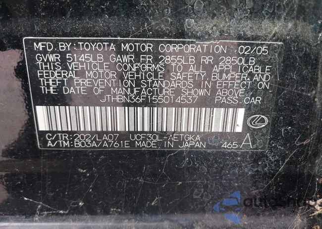 JTHBN36F155014537: 40225913