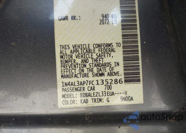 1N4AL3AP7FC135286: 40231216