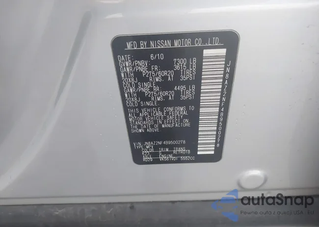 JN8AZ2NF4B9500278: 40234549