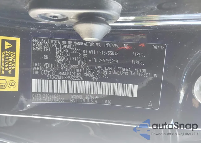 5TDKZRFH8HS522576: 40238101