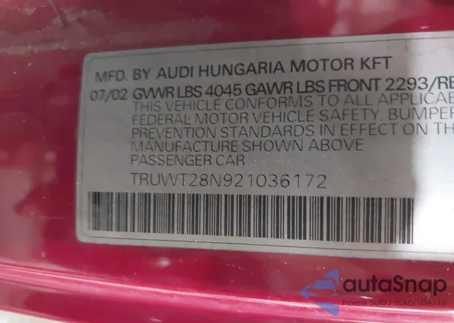 TRUWT28N921036172: 40240404