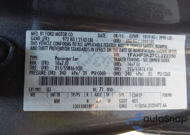 1FAHP3K27CL222350: 40239973