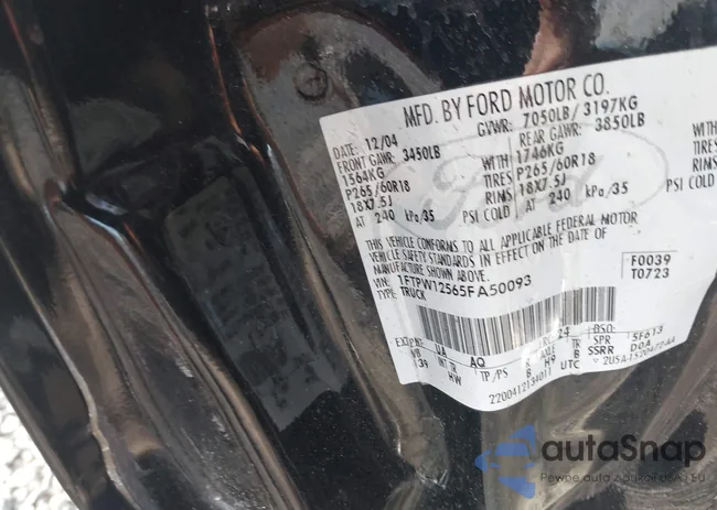 1FTPW12565FA50093: 40244105