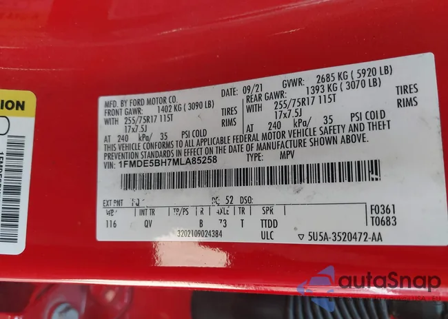 1FMDE5BH7MLA85258: 40245817