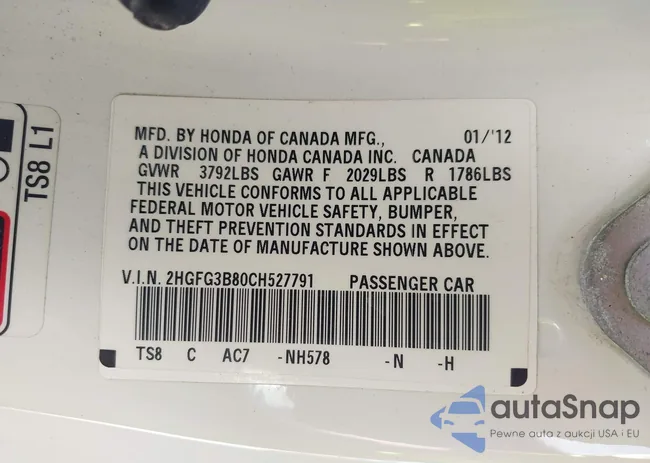 2HGFG3B80CH527791: 40246760