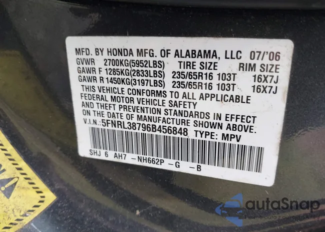 5FNRL38796B456848: 40248328