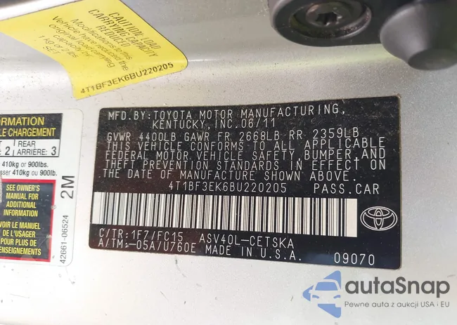 4T1BF3EK6BU220205: 40248812