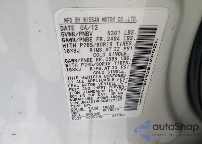 JN8AS1MU6CM122767: 40250551