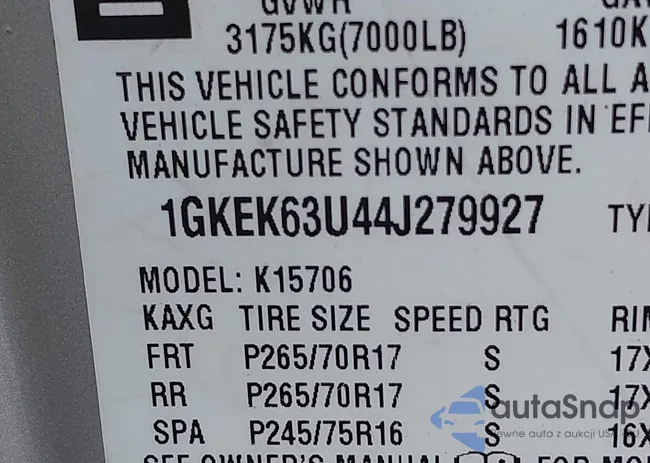 1GKEK63U44J279927: 40256979