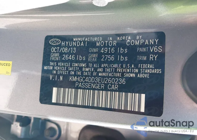 KMHGC4DD3EU260236: 40258072