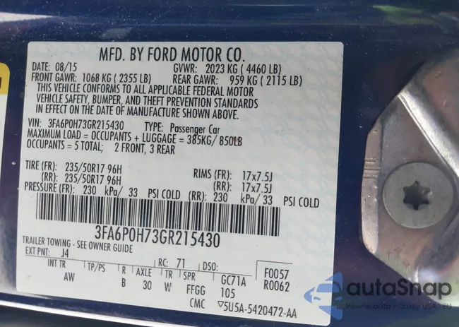 3FA6P0H73GR215430: 40259911