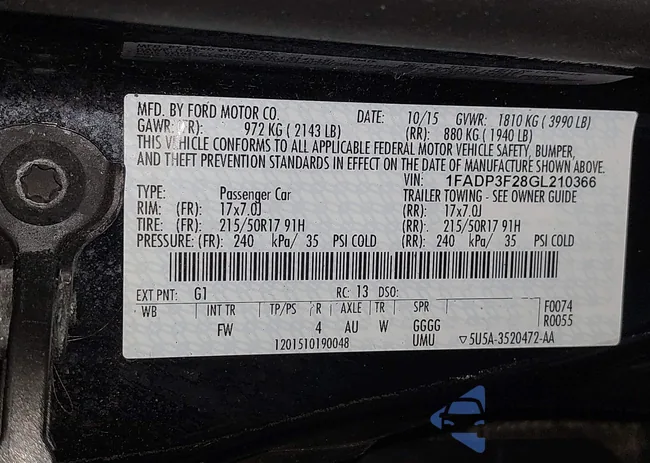 1FADP3F28GL210366: 40264181