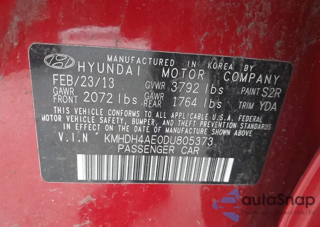 KMHDH4AE0DU805373: 40265492