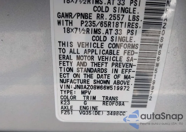 JN8AZ08W66W519972: 40268567