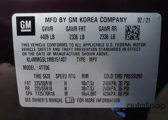 KL4MMGSL1MB151407: 40269409