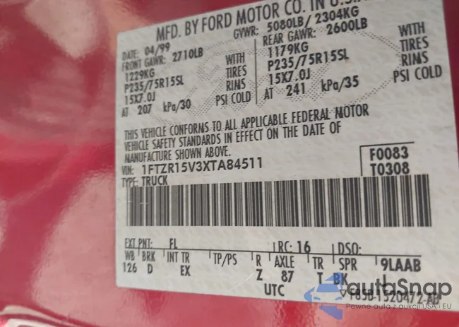 1FTZR15V3XTA84511: 40270226