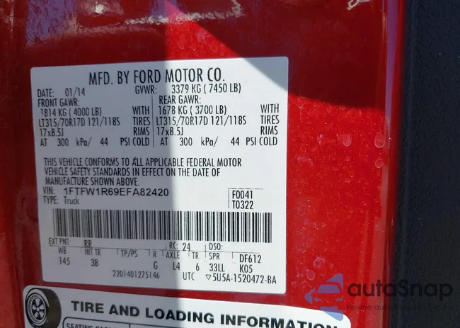 1FTFW1R69EFA82420: 40271957