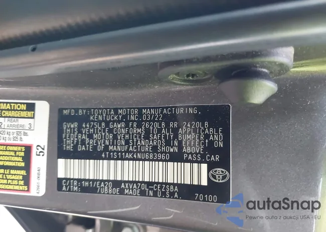 4T1S11AK4NU683960: 40273411