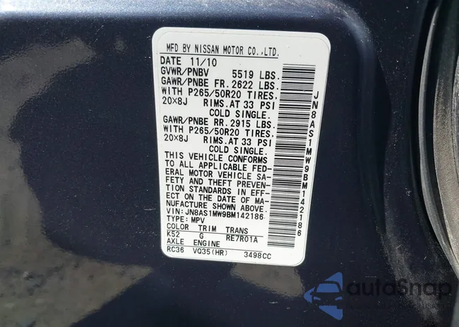 JN8AS1MW9BM142186: 40276033