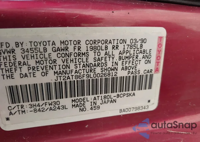 JT2AT86F9L0026812: 40277003